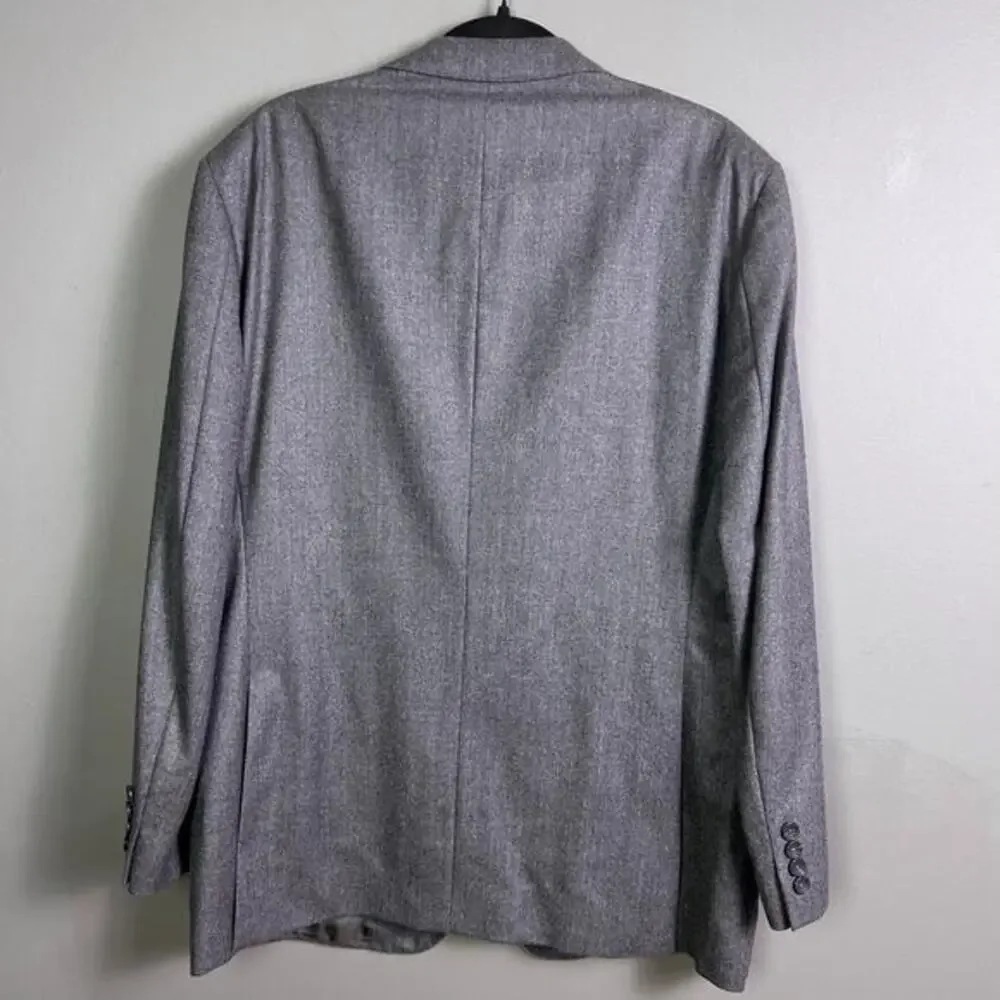 Z Zegna suit blazer pants size 42 L US‎ / 54 R Italy City gray flannel wool